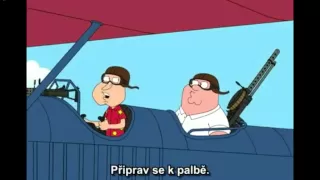 Peter and Quagmire shooting from a plane (Family Guy) - /czech subtitles/