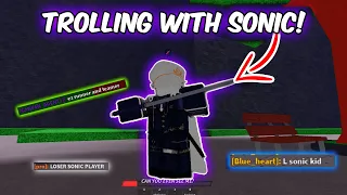 TROLLING PLAYERS WITH SONIC in THE STRONGEST BATTLEGROUNDS! | Roblox TSB