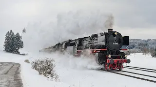 Winterdampf im Allgäu mit 01 202, 01 519 und 23 058