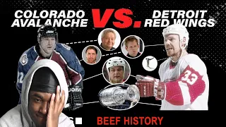 NBA Fan Reacts To How One Violent Hit Snowballed Into Years of Hockey Beef | Red Wings vs Avalanche