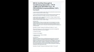 NSCA Certified Strength & Conditioning Specialist   CSCS COMPLETE REVIEW! STILL IN PROGRESSCompleted