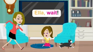 Ella hides the dog - English Funny Animated Story - Ella English