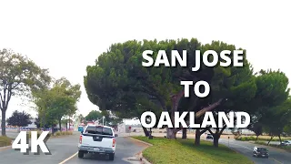 SAN JOSE CALIFORNIA, DRIVING TO OAKLAND, USA, [4K]