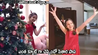 CUTE VIDEO : Mahesh Babu Daughter Sitara Wishing Everyone Merry Christmas | Life Andhra Tv