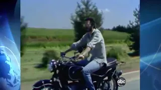 Steve jobs riding his BMW motorcycle