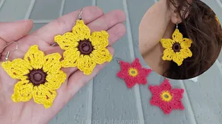 CROCHET FLOWER EARRING | COMPLETE TUTORIAL