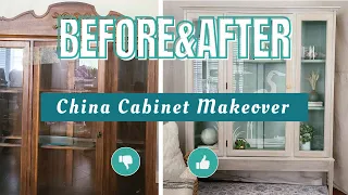 China Cabinet Makeover/ coastal furniture makeover