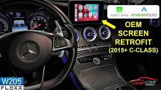 Easy Wireless Apple CarPlay installed on OEM Screen of 2015+ Mercedes W205 C-Class