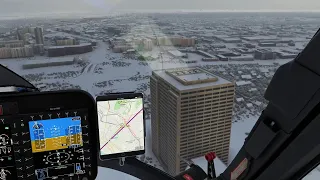 MSFS HPG Airbus H145, UHHT Khabarovsk GA airport, final approach over the city and landing