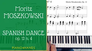 M. Moszkowski - Spanish Dance op. 12 n. 4 for Piano four hands (score)
