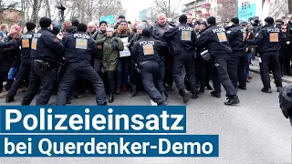 Polizeieinsatz bei Querdenker-Demo am 13.03.2021 in Dresden