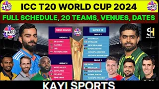 T20 World Cup 2024 shedule: ICC Men's T20 World Cup 2024 Schedule, KAYI SPORTS