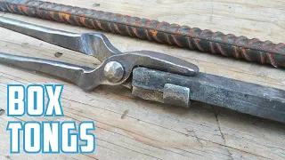 Forging a pair of box jaw tongs (farrier style) from rebar. (2020)