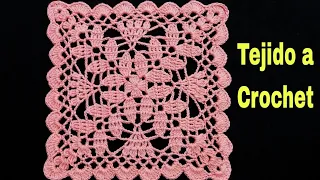 Cómo Tejer a Crochet paso a paso éste Lindo Cuadrado, Carpeta/ How to Crochet Granny Square/Crochê