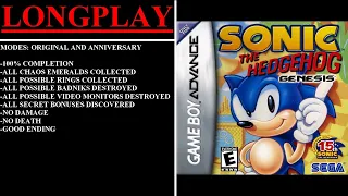 Sonic the Hedgehog Genesis [USA] (Game Boy Advance) - (Longplay - All Modes | 100% Completion)
