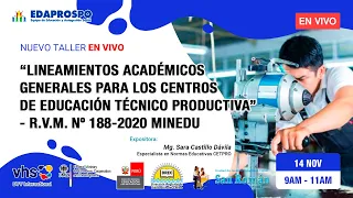 Taller "Lineamientos Académicos Generales para los CETPRO" - RVM 188-2020 MINEDU