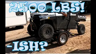 Heavy UTV.  Is it too much? RANGER NORTHSTAR UTV Trailer.