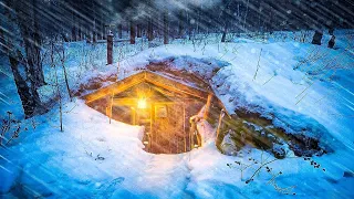 I hide in a warm old DUGOUT, Waiting for the SNOWFALL, STRANGERS visited my log cabin