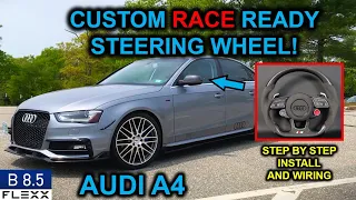 CARBON steering wheel install on Audi A4 (2008-2016) & PUSH BUTTON START wiring