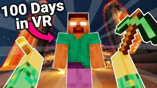 Surviving 100 days of Herobrine in Minecraft VR From the Fog! Ep 2