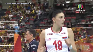 Tijana Boskovic | 2018.10.14 FIVB World Championship | Japan vs Serbia (14-10)