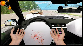 ПОДУШКА БЕЗОПАСНОСТИ В ЛИЦО! Это БОЛЬНО? - BeamNg Drive