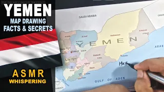 ASMR geography facts - Tracing YEMEN map contour with its governorates | Facts and Secrets explained