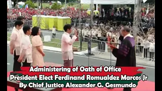 Ferdinand Romualdez Marcos Jr Sworn as 17th President of the Philippines