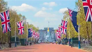 Royal London Walk of King Charles Coronation Route 👑🇬🇧 Buckingham Palace to Westminster Abbey - 4K