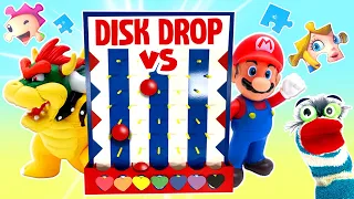 Fizzy & Super Mario VS Three Eye & Bowser Disk Drop Game | Fun Games For Kids