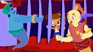 Aladdin and the Magic Lamp - The Genies set Aladdin free ! - Fairy Tales stories for kids