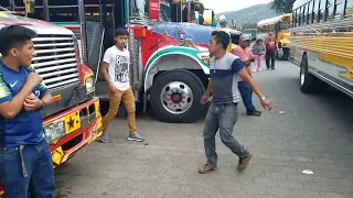 ALOTENANGO MARKET CHICKEN BUSES, ANTIGUA, GUATEMALA