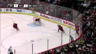 Kyle Turris & Tyler Kennedy goals. Pittsburgh Penguins vs Ottawa Senators 24 Mar 2012. NHL Hockey