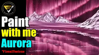 How to Paint the Northern Lights in Alizarin Crimson Oil Painting Aurora Art Asmr