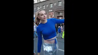 A group of young people are dancing on a Moscow street  Moscow September 2022 #shorts 17