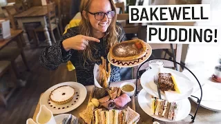 English Food - Americans Try BAKEWELL PUDDING & TART in BAKEWELL!