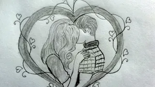 valentine's day drawing|romantic couple drawing|valobasa dibos opolokkhe aka vidio| valentine day|