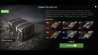 Opening x15 Collect 'Em All Containers | Won Premium Tank! | WoT Blitz