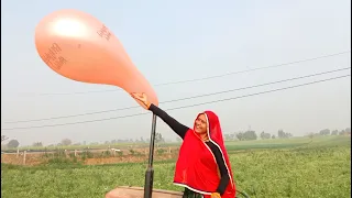 Monster Balloon 🎈 VS Tractor 🚜 Experiment ! What will happened with lady?