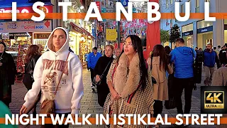 Istanbul 2022 Istiklal Street Night Walking Tour 30 October | 4K UHD 60FPS |