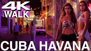 Cuba. Havana. 4K Walk 🇨🇺 at Night
