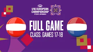 Austria v Netherlands |  Full Basketball Game | FIBA U16 European Championship 2023 - Division B