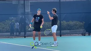 Holger Rune and Taylor Fritz practice in Miami