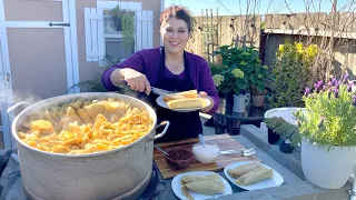 Tamales De Pollo Con Verduras Y Queso