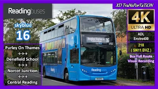 [Reading buses] skyblue 16 ~ Purley, Chesnut Grove ➝Central Reading, Station Road【4K UW】