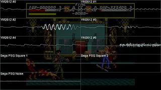 Streets of Rage - The Big Boss - In Oscilloscope and Gameplay View!