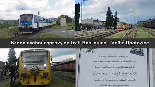 Konec pravidelné osobní dopravy na trati Boskovice - Velké Opatovice (10.6.2023)