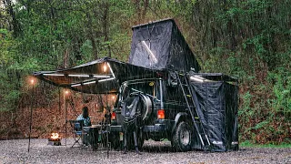 Camping in the rain | Cozy forest with the sound of rain | New Car-Camping Setup