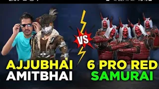 Ajjubhai Amitbhai vs 6 Pro Red Samurai Bundle Best CS Gameplay - Garena Free Fire @Total gaming