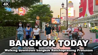 【🇹🇭 4K】Walking downtown bangkok Ratchaprasong Pratunam Areas - April 2022